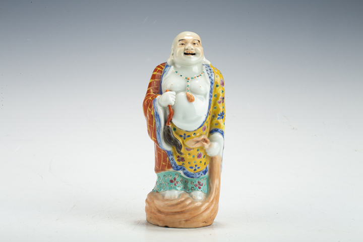 古玩陶瓷民國·粉彩彌勒佛塑像真品鑒賞圖