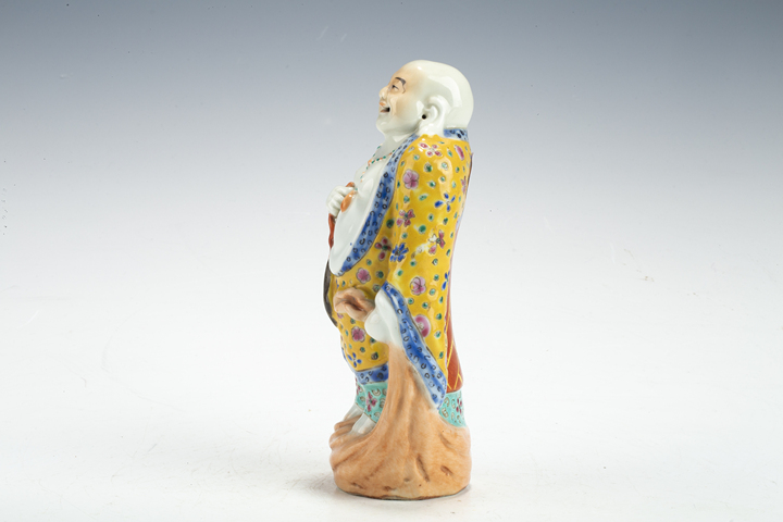 古玩陶瓷民國·粉彩彌勒佛塑像真品鑒賞圖