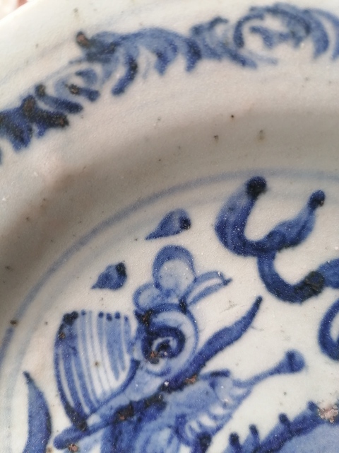 古玩陶瓷青花獅子紋盤真品鑒賞圖