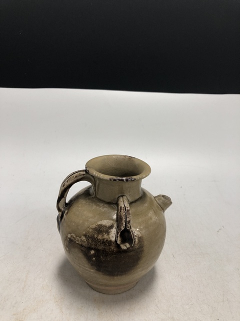 古玩陶瓷唐代·青釉褐彩執壺真品鑒賞圖