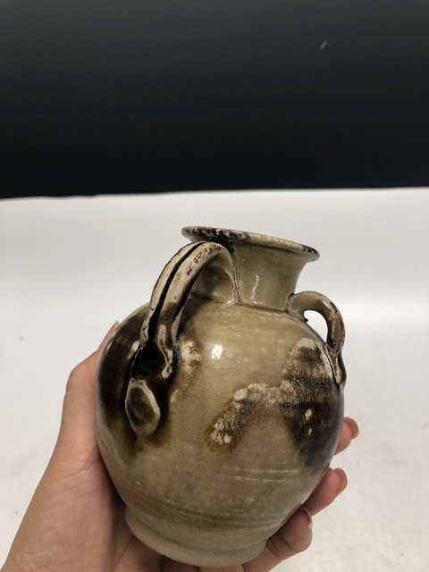 古玩陶瓷唐代·青釉褐彩執壺真品鑒賞圖