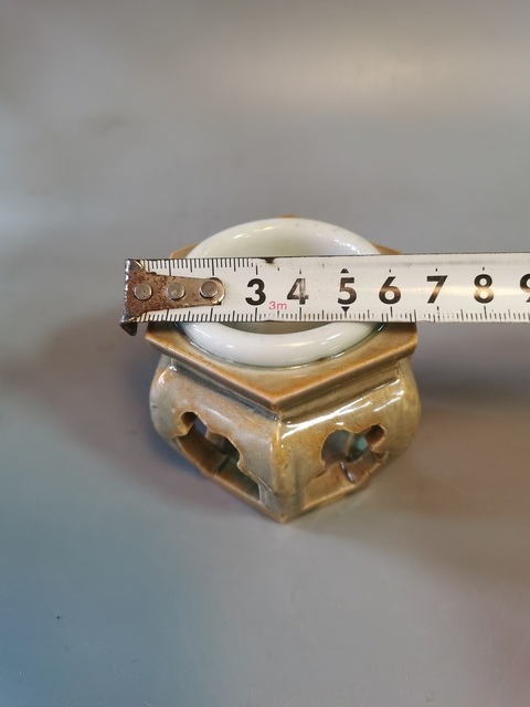 古玩陶瓷青釉六方水盂真品鑒賞圖