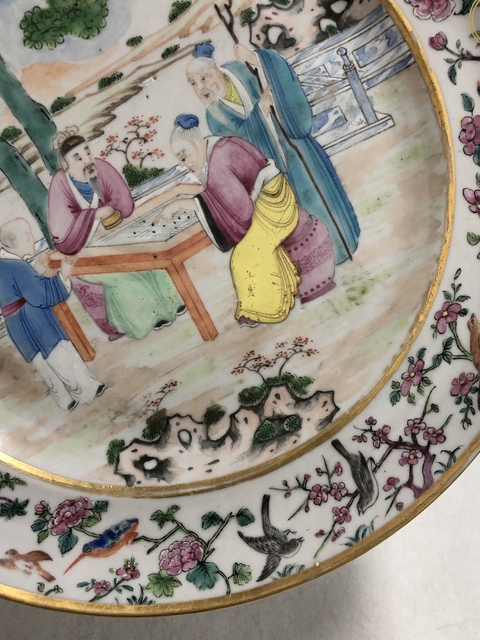 古玩陶瓷清中晚·廣彩人物故事紋折腰盤拍賣,當前價格3699元