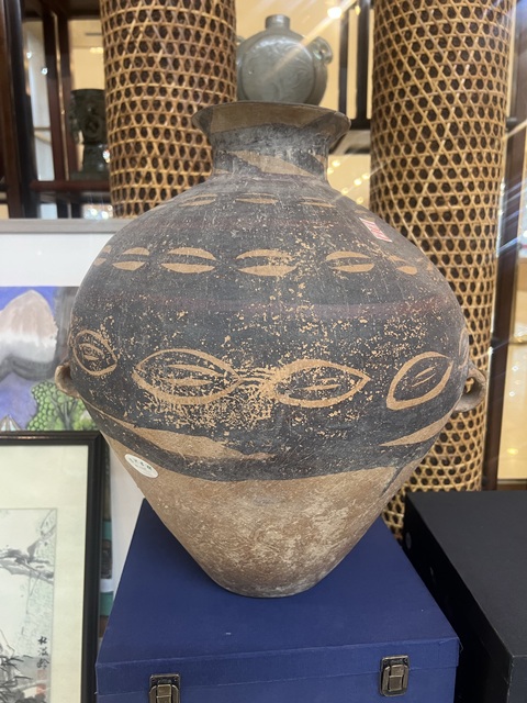 古玩陶瓷文化期彩繪陶罐（疑似有加彩）真品鑒賞圖