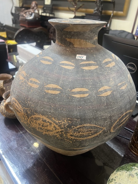 古玩陶瓷文化期彩繪陶罐（疑似有加彩）真品鑒賞圖