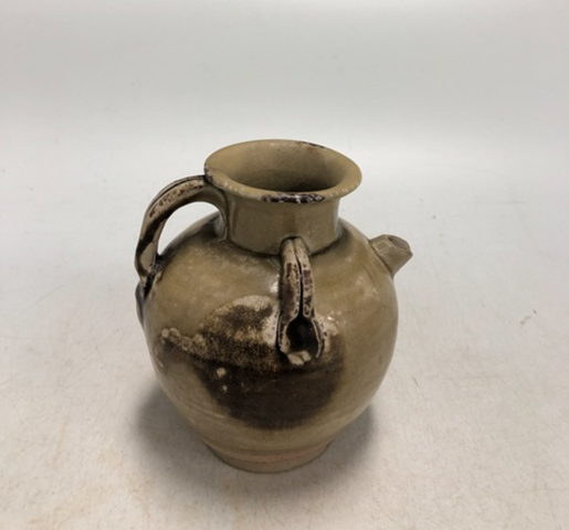 古玩陶瓷唐代·青釉褐彩執壺真品鑒賞圖