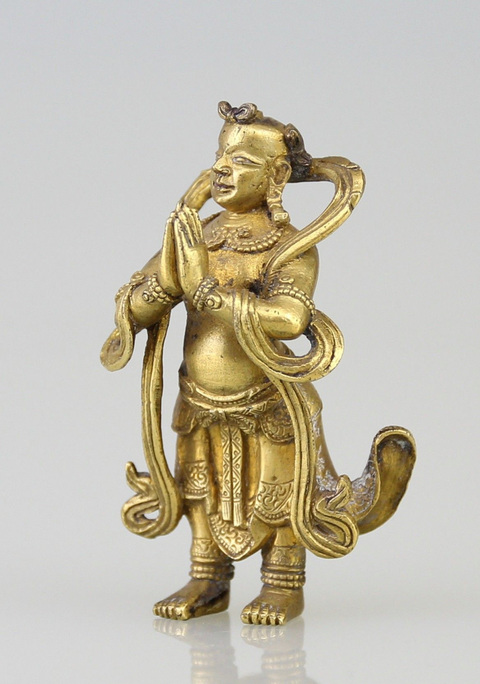 古玩銅器銅善財童子真品鑒賞圖