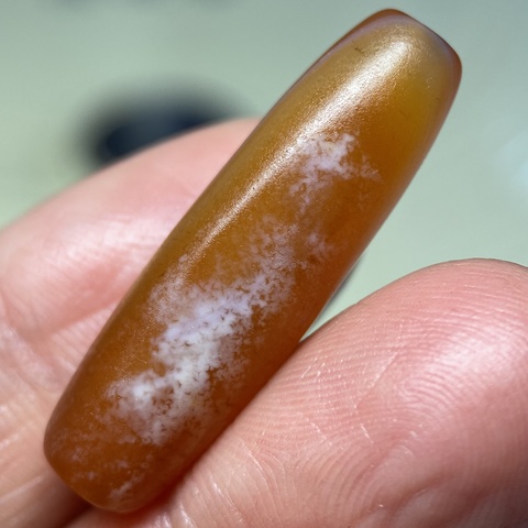 古玩玉器瑪瑙管珠真品鑒賞圖