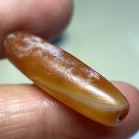 古玩玉器瑪瑙管珠真品鑒賞圖