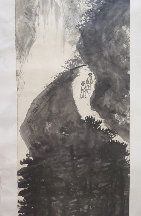 古玩字畫黑伯龍山水真品鑒賞圖