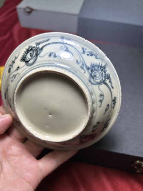 古玩陶瓷青花花卉紋盤真品鑒賞圖