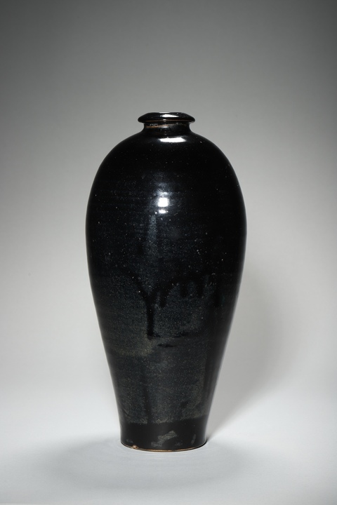 古玩陶瓷磁州窯黑釉梅瓶真品鑒賞圖