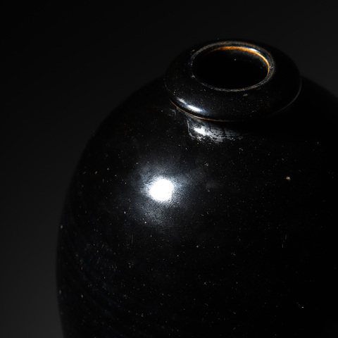 古玩陶瓷磁州窯黑釉梅瓶真品鑒賞圖