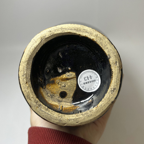 古玩陶瓷磁州窯黑釉梅瓶真品鑒賞圖