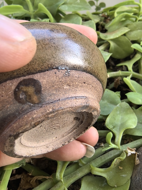 古玩陶瓷茶葉末釉雞心罐真品鑒賞圖