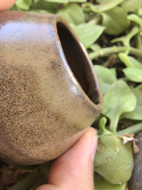 古玩陶瓷茶葉末釉雞心罐真品鑒賞圖