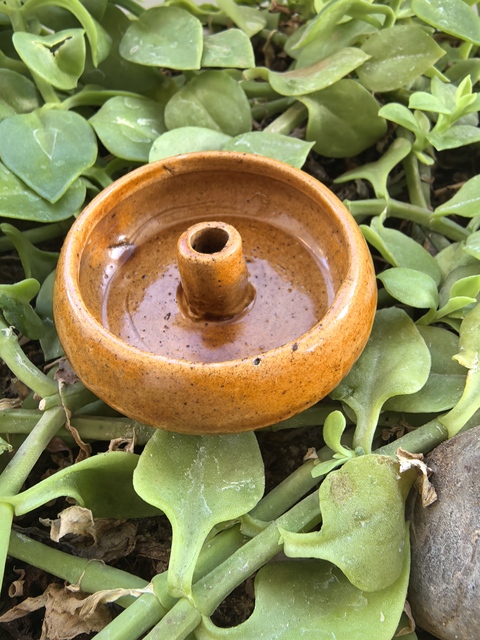 古玩陶瓷晚清黃釉瓷燈真品鑒賞圖