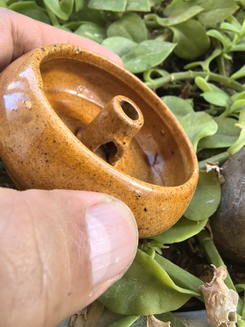 古玩陶瓷晚清黃釉瓷燈真品鑒賞圖