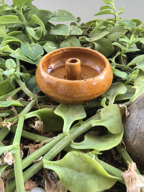 古玩陶瓷晚清黃釉瓷燈真品鑒賞圖