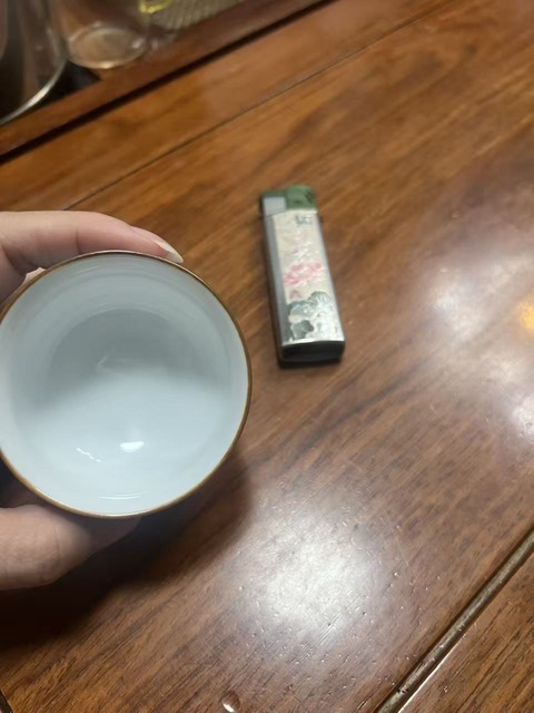 古玩陶瓷豆青釉粉彩松鶴圖茶碗拍賣，當前價格14108元