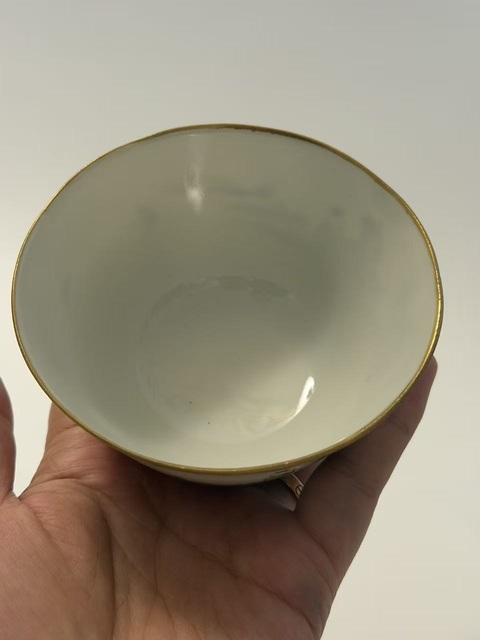 古玩陶瓷粉彩人物故事茶圓真品鑒賞圖