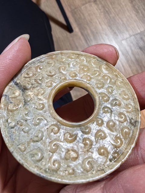 古玩玉器谷紋玉璧真品鑒賞圖