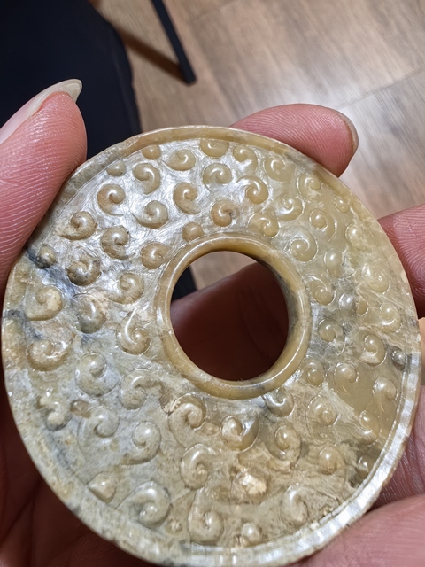 古玩玉器谷紋玉璧真品鑒賞圖