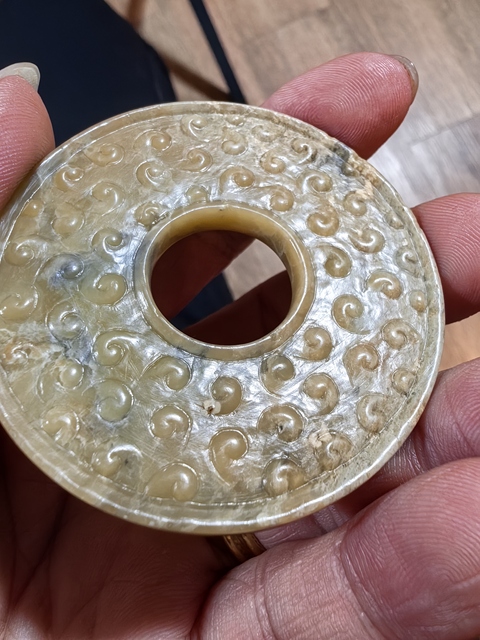 古玩玉器谷紋玉璧真品鑒賞圖