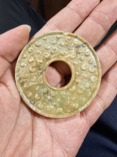 古玩玉器谷紋玉璧真品鑒賞圖