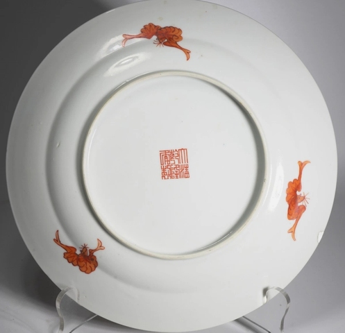 古玩陶瓷百花不落地粉彩盤真品鑒賞圖