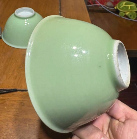 古玩陶瓷民國·青釉碗一對 真品鑒賞圖