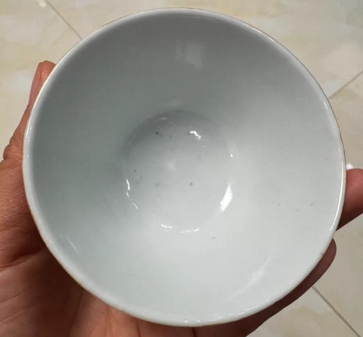 古玩陶瓷廬山瀑布粉彩杯真品鑒賞圖