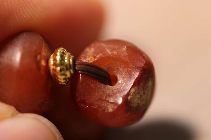 古玩雜項扁鼓珠手串真品鑒賞圖