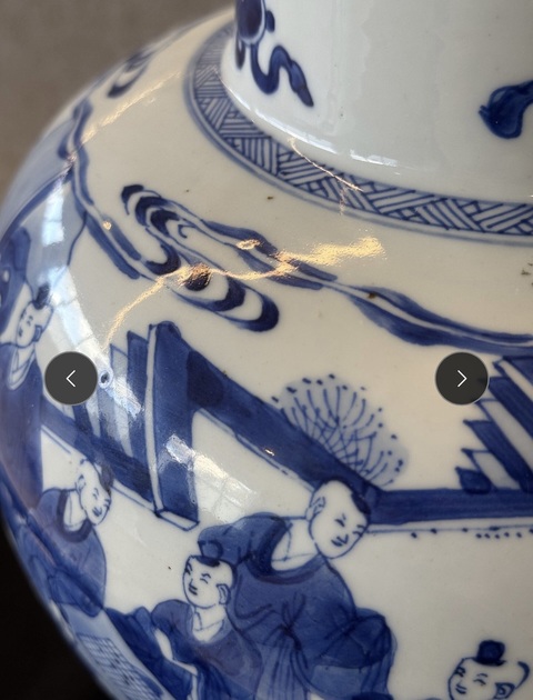 古玩陶瓷青花嬰戲紋將軍罐真品鑒賞圖