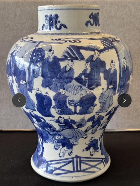 古玩陶瓷青花嬰戲紋將軍罐真品鑒賞圖