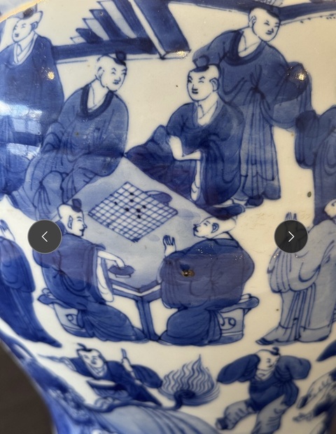 古玩陶瓷青花嬰戲紋將軍罐真品鑒賞圖