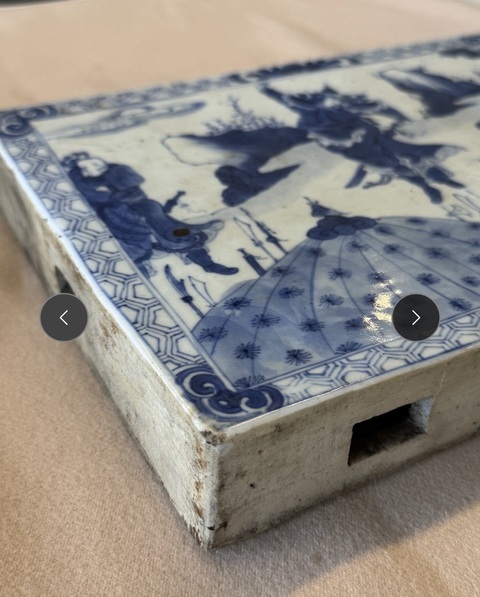 古玩陶瓷青花空心磚真品鑒賞圖