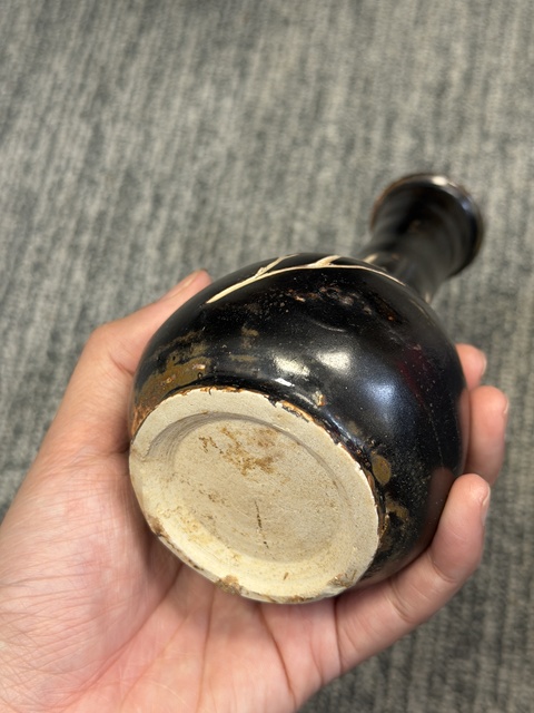 古玩陶瓷吉州窯梅紋長頸瓶真品鑒賞圖