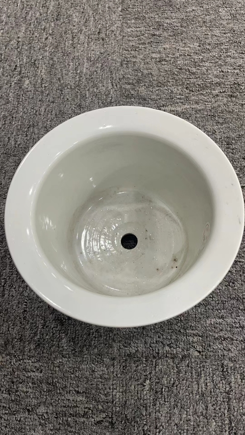 古玩陶瓷青花龍穿花卉紋花盆真品鑒賞圖