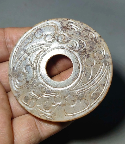 古玩玉器仿古做舊玉璧型件真品鑒賞圖