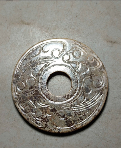 古玩玉器仿古做舊玉璧型件真品鑒賞圖