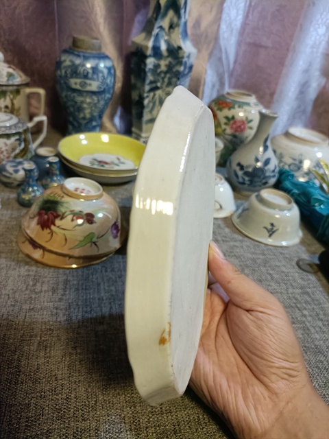 古玩陶瓷粉彩龍鳳紋茶盤真品鑒賞圖