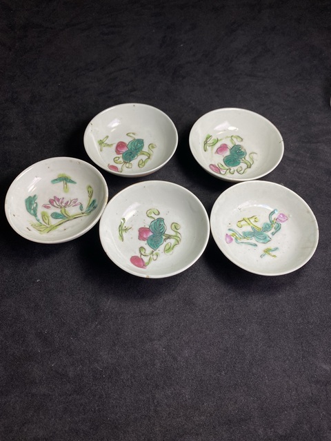 古玩陶瓷清末民初粉彩盤(料碟)拍賣,當前價格388元