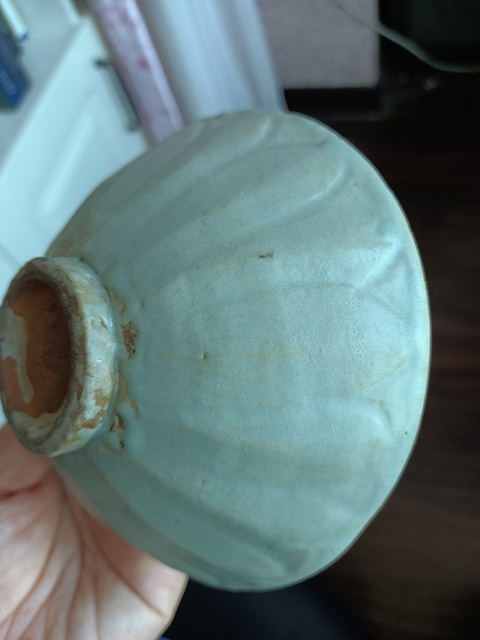 古玩陶瓷【每周放漏一件】龍泉青瓷刻仰蓮紋盞拍賣，當前價格444元