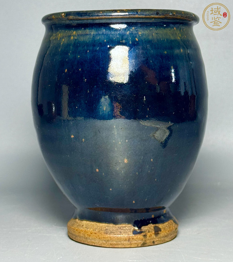 古玩陶瓷窯變黑釉罐真品鑒賞圖