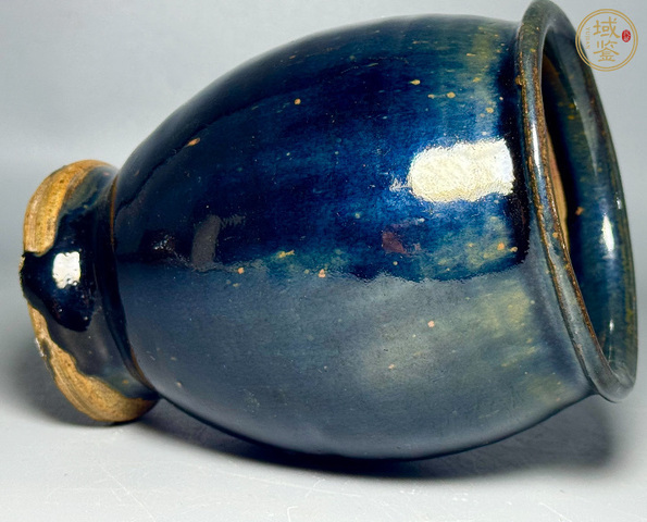 古玩陶瓷窯變黑釉罐真品鑒賞圖