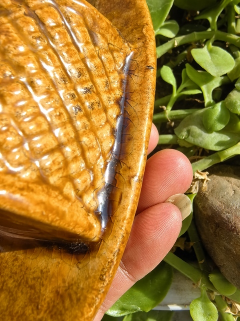 古玩陶瓷黃釉船擺件真品鑒賞圖