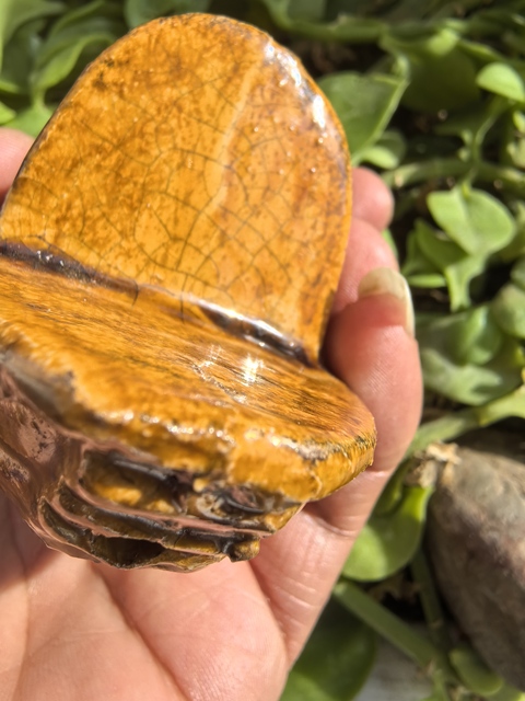 古玩陶瓷黃釉船擺件真品鑒賞圖