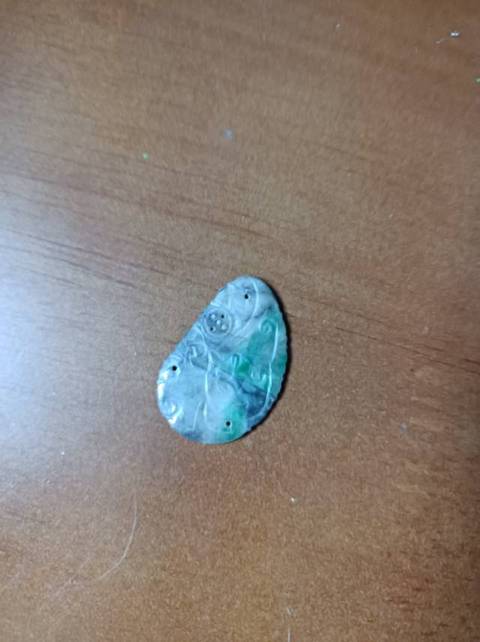 古玩玉器清代翡翠帽花真品鑒賞圖