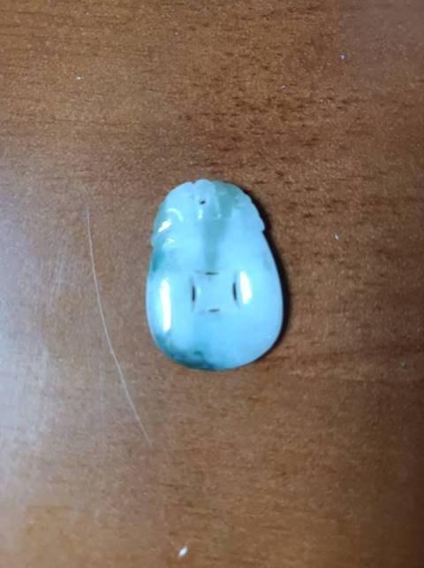 古玩玉器清代翡翠帽花真品鑒賞圖